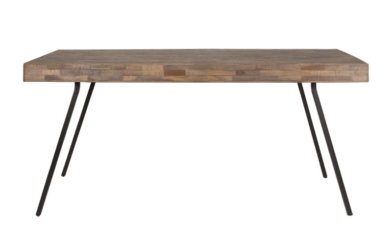 SARI TABLE 220 RECYCLED TEAK NATURAL OR BLACK METAL LEG - DINING TABLES